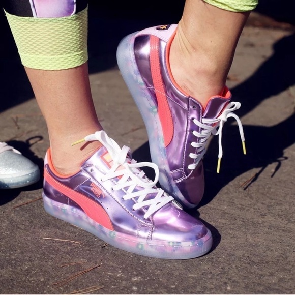 Puma x Sophia Webster Basket Metallic Sneakers Candy Princess Size 7.5 - Picture 1 of 9